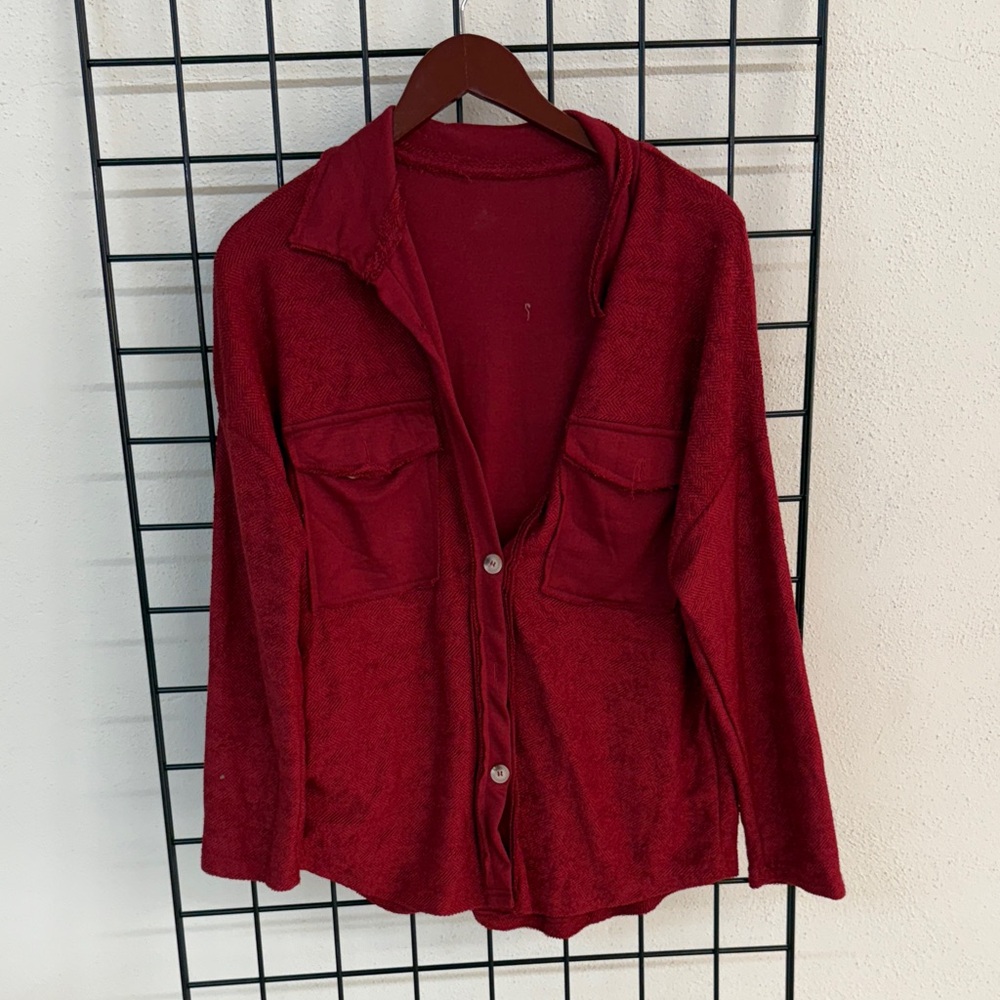 Red Button-Up Shirt